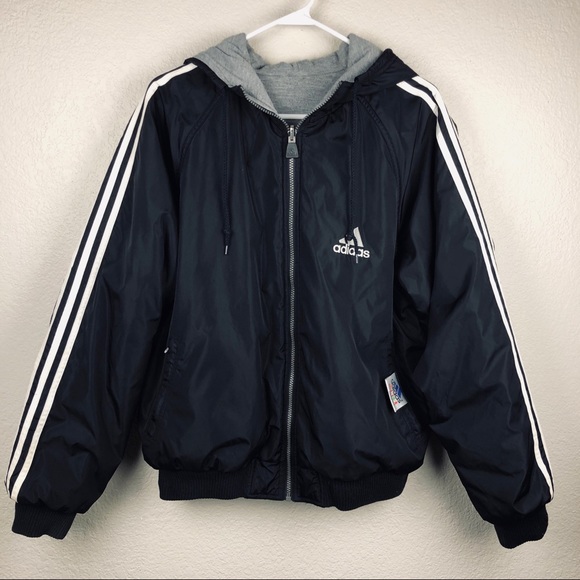 Adidas Other - Vintage Adidas Reversible Black & Gray Jacket